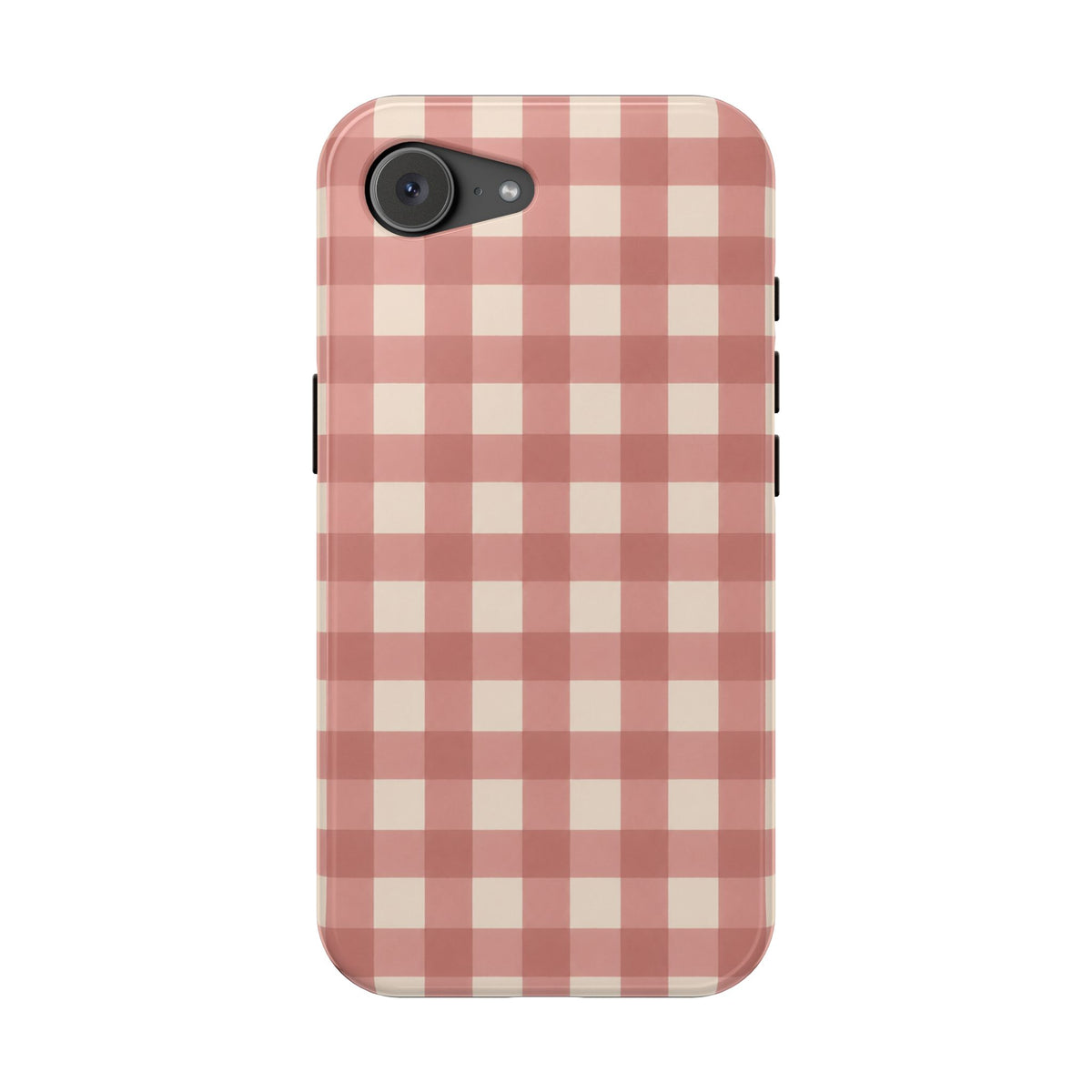 Prairie Gingham MagSafe Phone Case, glossy iPhone 16e, rear view