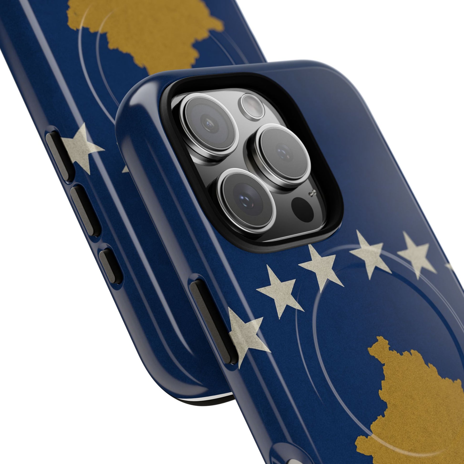 Kosovo Flag Tough iPhone Case — Navy Blue Stars & Gold Map (MagSafe compatible)  Shamo's