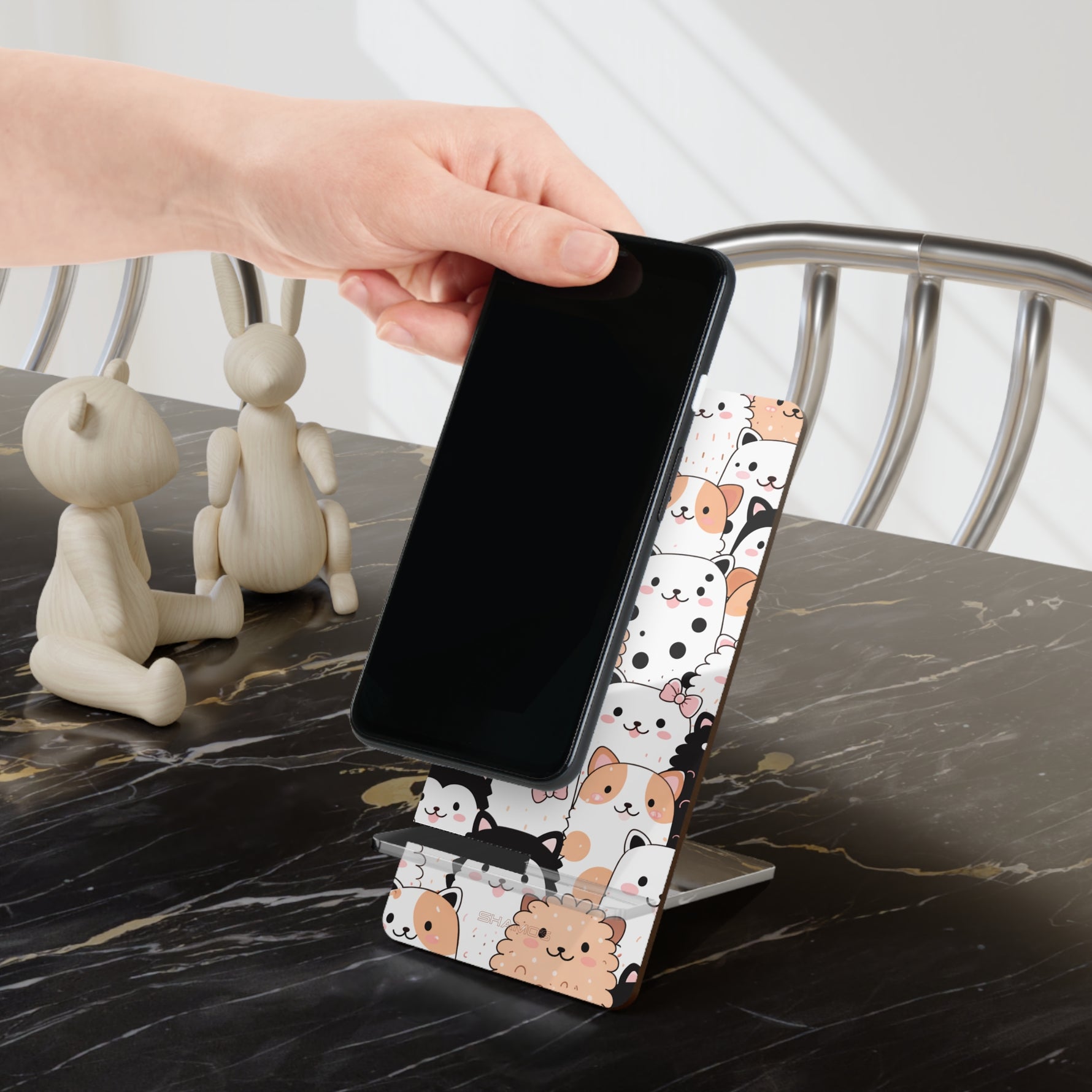 Cute Cartoon Cats & Puppies Foldable Phone Stand | Mobile Display