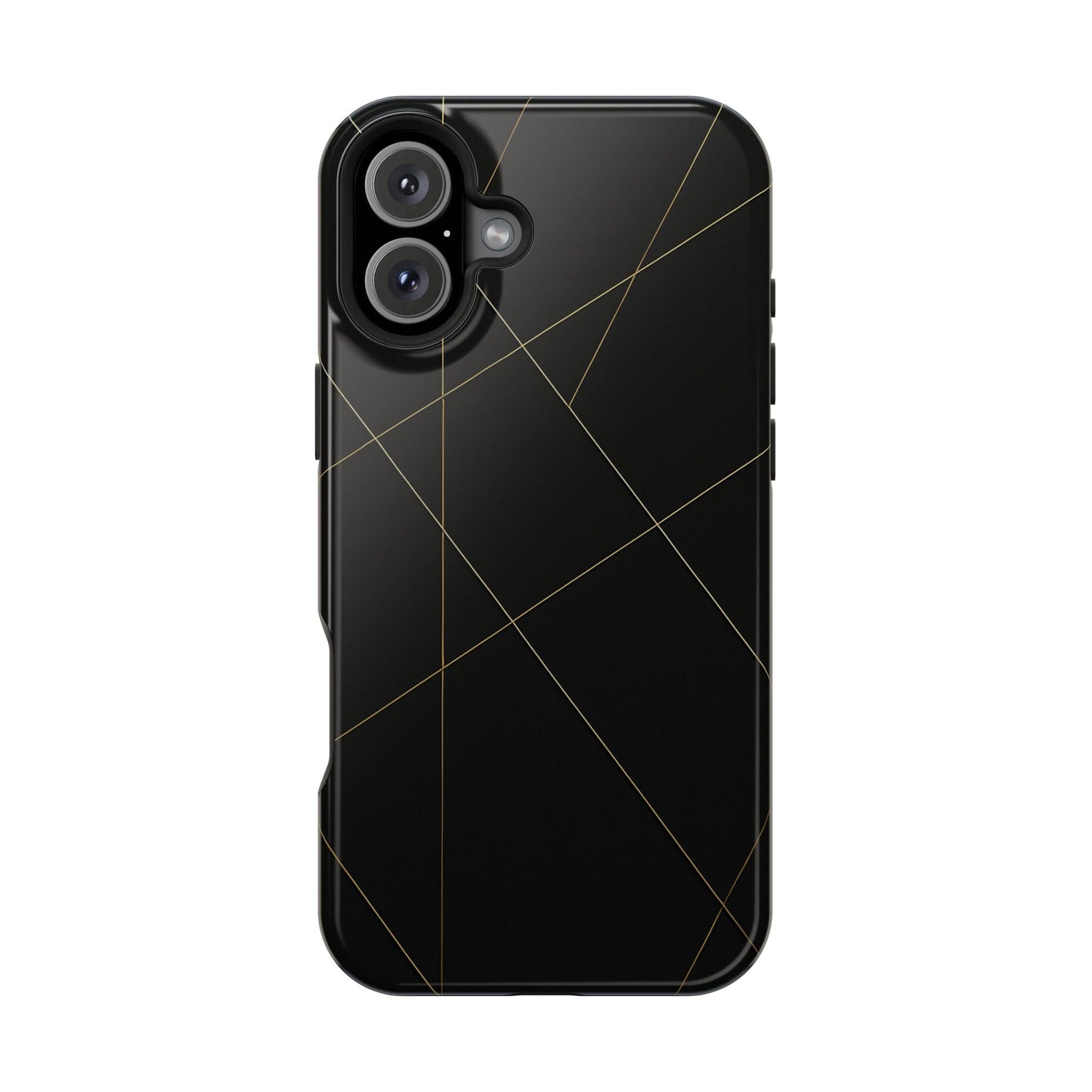 Black Geometric Design iPhone Case | MagSafe  Shamo's iPhone 16 Plus / Glossy