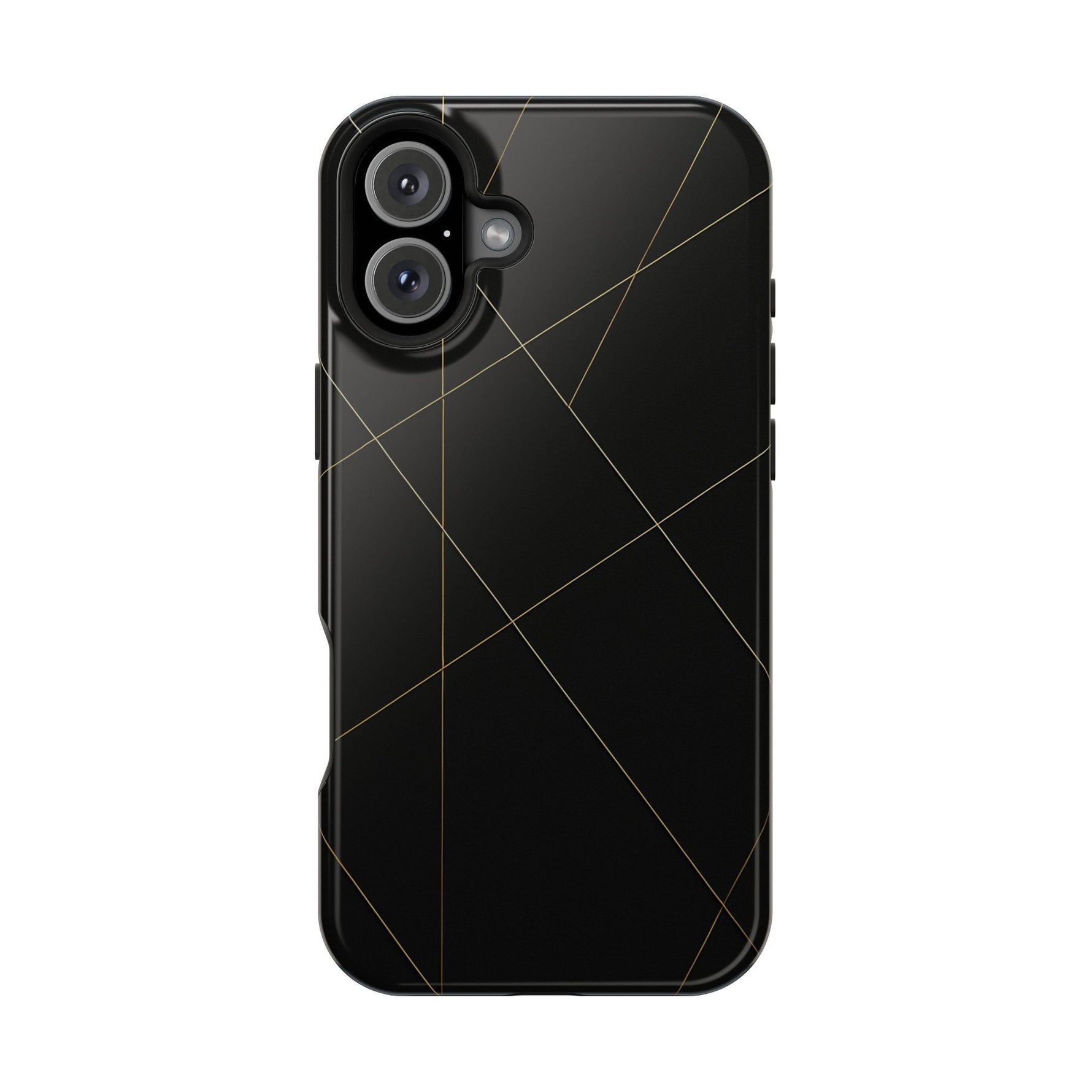 Black Geometric Design iPhone Case | MagSafe  Shamo's iPhone 16 Plus / Glossy