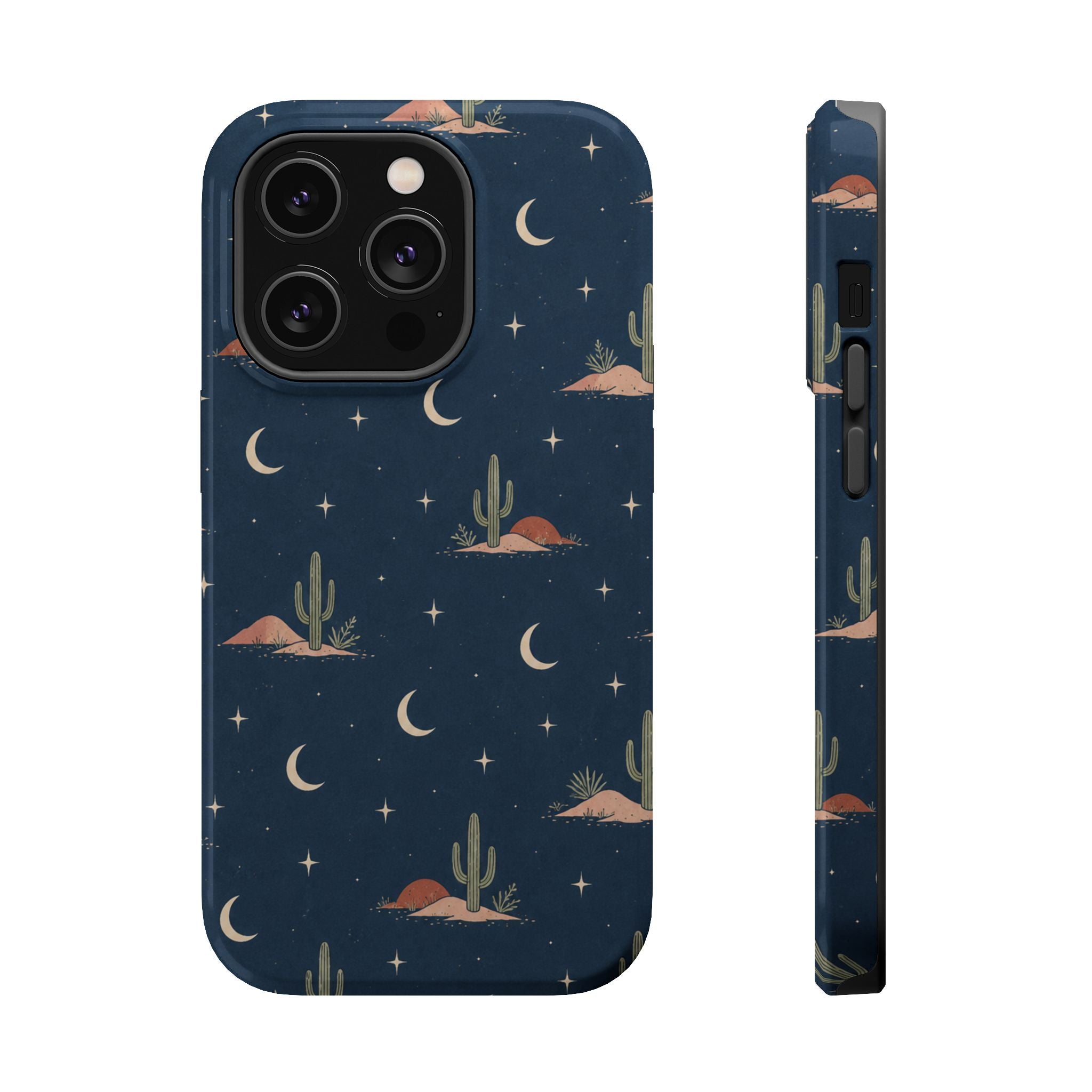 Desert Moon MagSafe Phone Case, glossy iPhone 14 Pro, rear and side profile