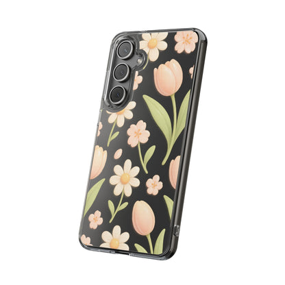 Floral Impact-Resistant Clear iPhone Case