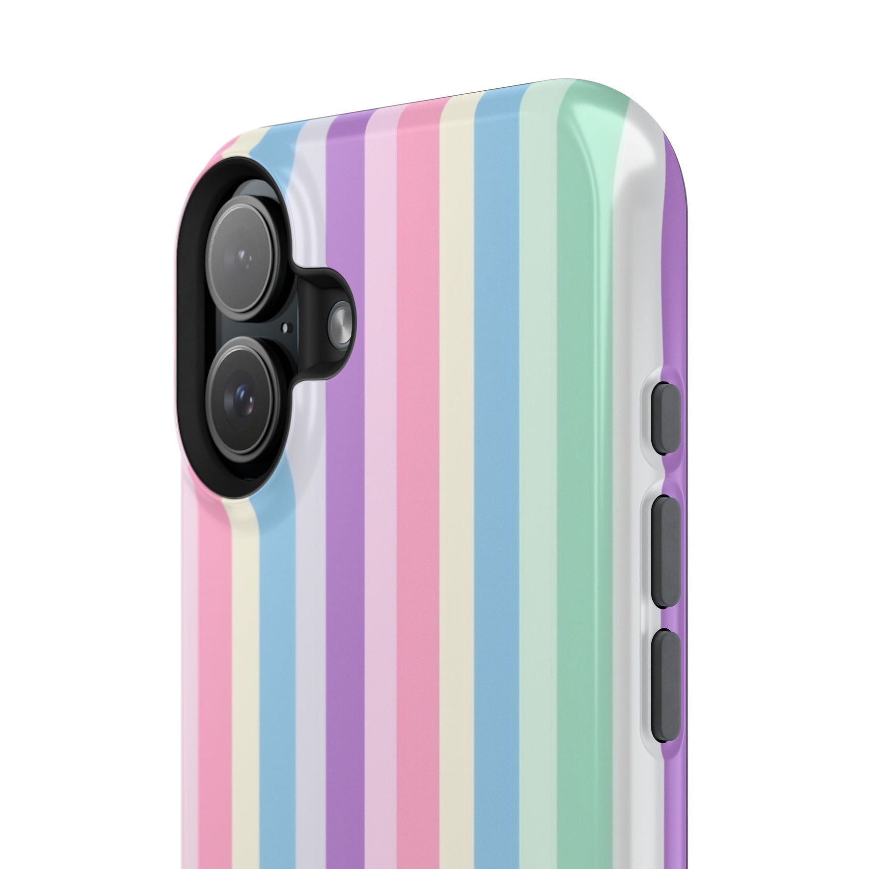 Pastel Stripe MagSafe Compatible Magnetic Impact-Resistant Phone Case - iPhone 17 / Glossy - Shamo's
