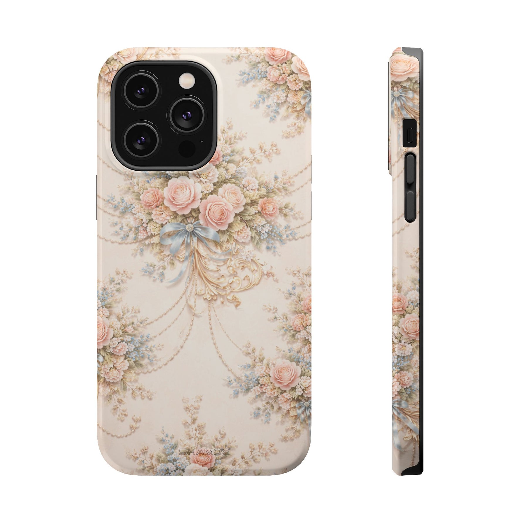 Floral Vintage Rose Phone Case, MagSafe Impact-Resistant - iPhone 14 Pro Max / Glossy - Shamo's