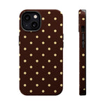Polka Dot iPhone Case — Brown & Cream Protective Cover with MagSafe compatibility  Shamo's iPhone 13 / Glossy