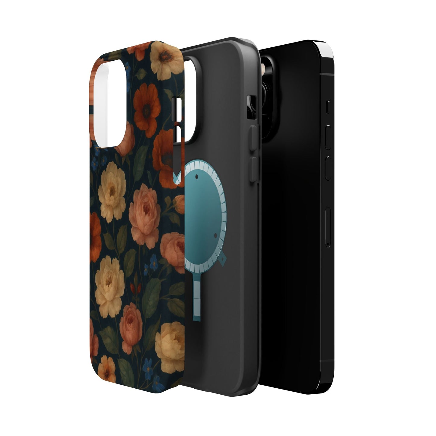 Floral Vintage Rose Magnetic Impact iPhone Case with MagSafe  Shamo's