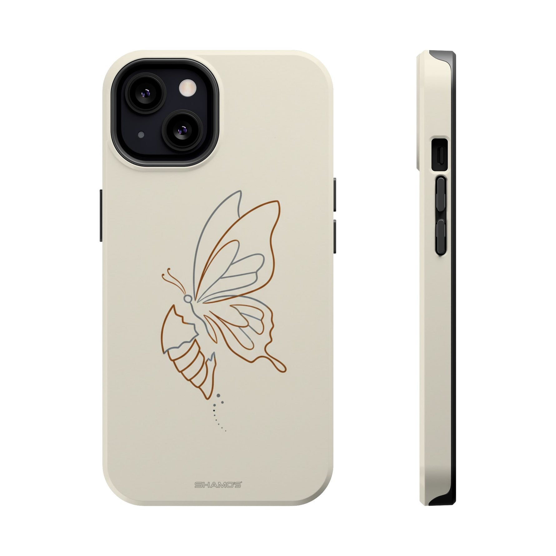 Butterfly Transformation from Caterpillar Minimalist Magnetic Impact-Resistant Phone Case with Magsafe