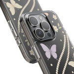Butterfly Pearl Impact-Resistant Clear iPhone Case  Shamo's