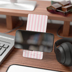 Pink Stripe Phone Stand — Foldable Mobile Display Stand for Smartphones
