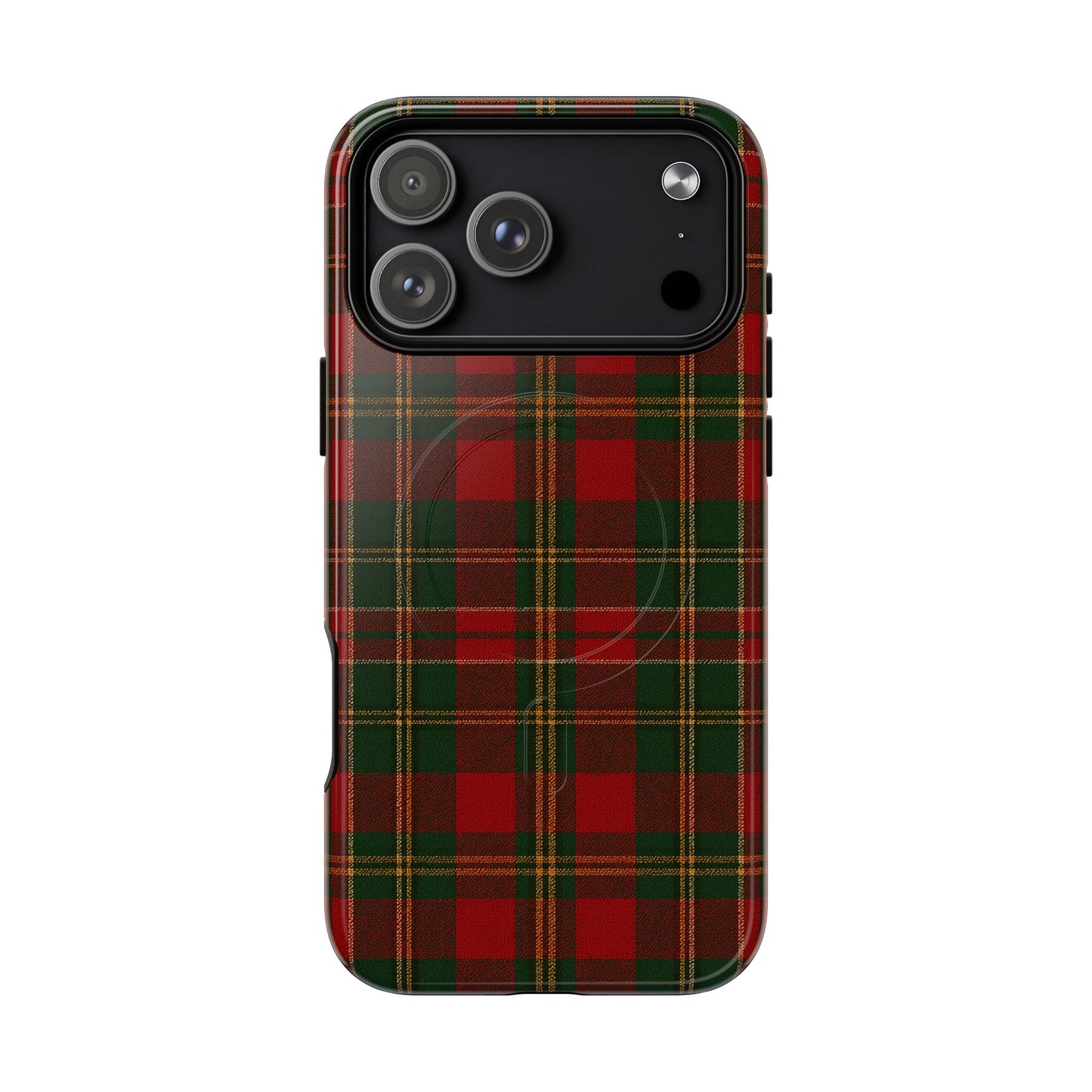Plaid Holiday iPhone Case — Red & Green Tartan (MagSafe compatible)