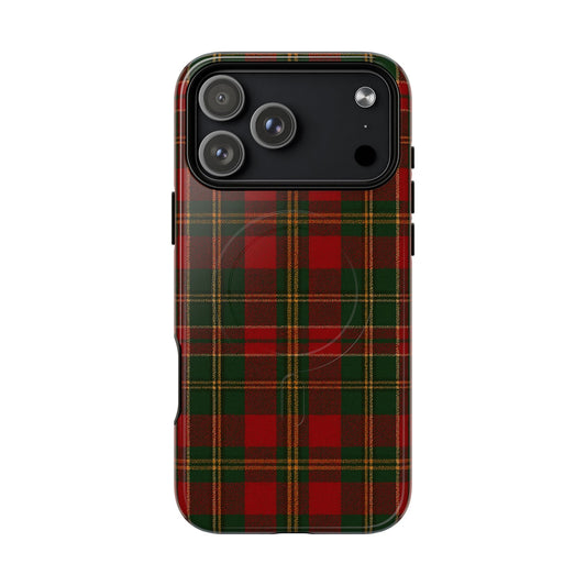 Plaid Holiday iPhone Case — Red & Green Tartan (MagSafe compatible)