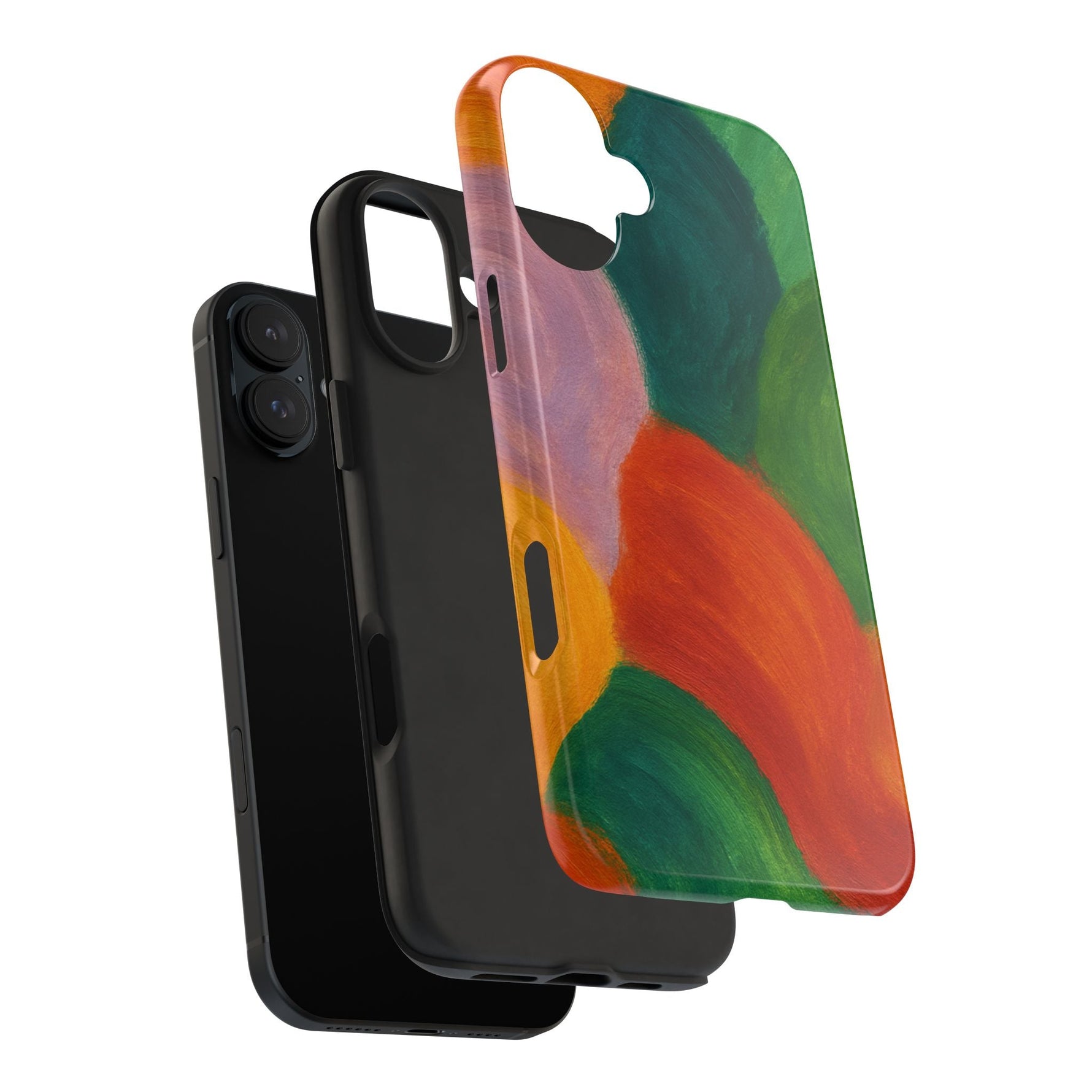 Abstract Color Wave Tough Phone Case — Bold Orange & Green Protective Phone Cover  Shamo's