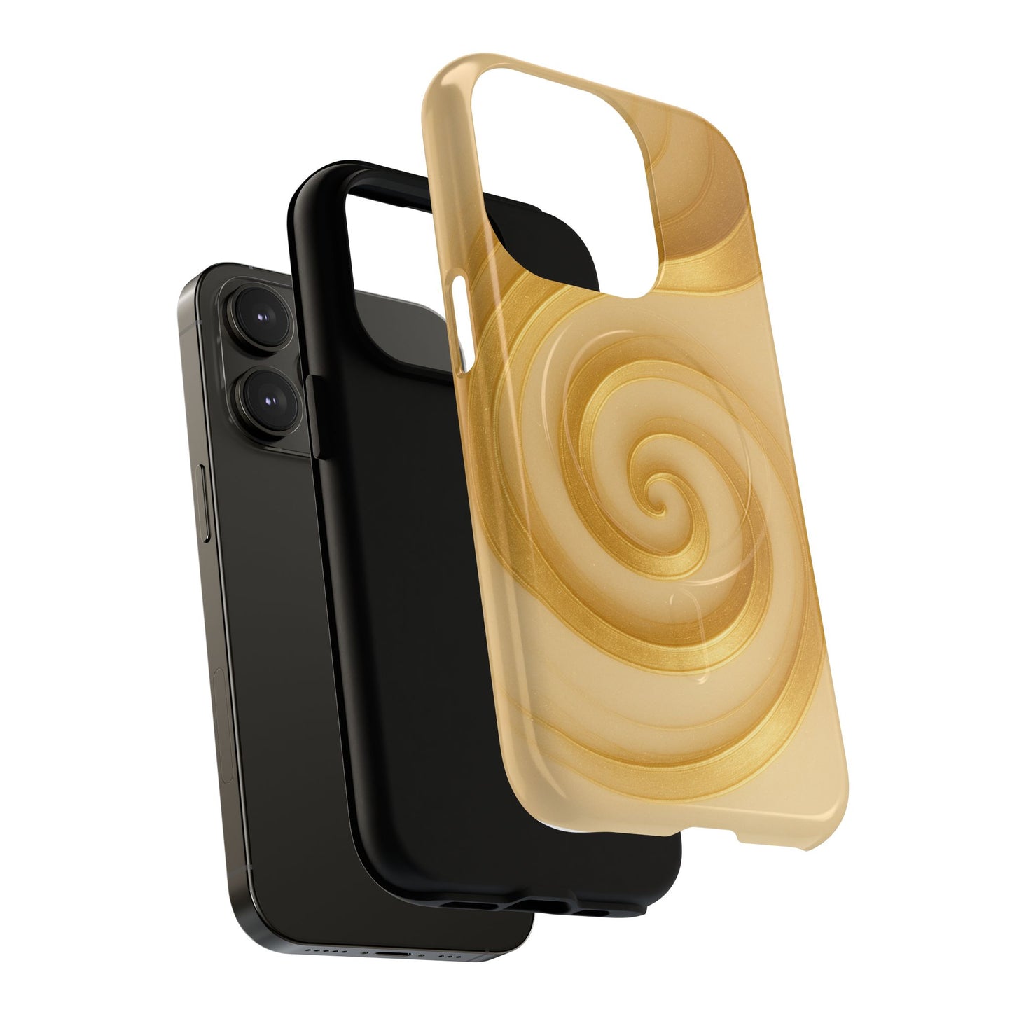 Luxury Series Swirl Gold iPhone Case compatible with MagSafe