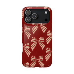 Holiday Red Bow iPhone Case — Impact‑Resistant iPhone Cover with MagSafe compatibility  Shamo's iPhone 17 Pro Max / Glossy