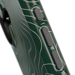 Topographic Green Magnetic Impact-Resistant iPhone Case | MagSafe compatible