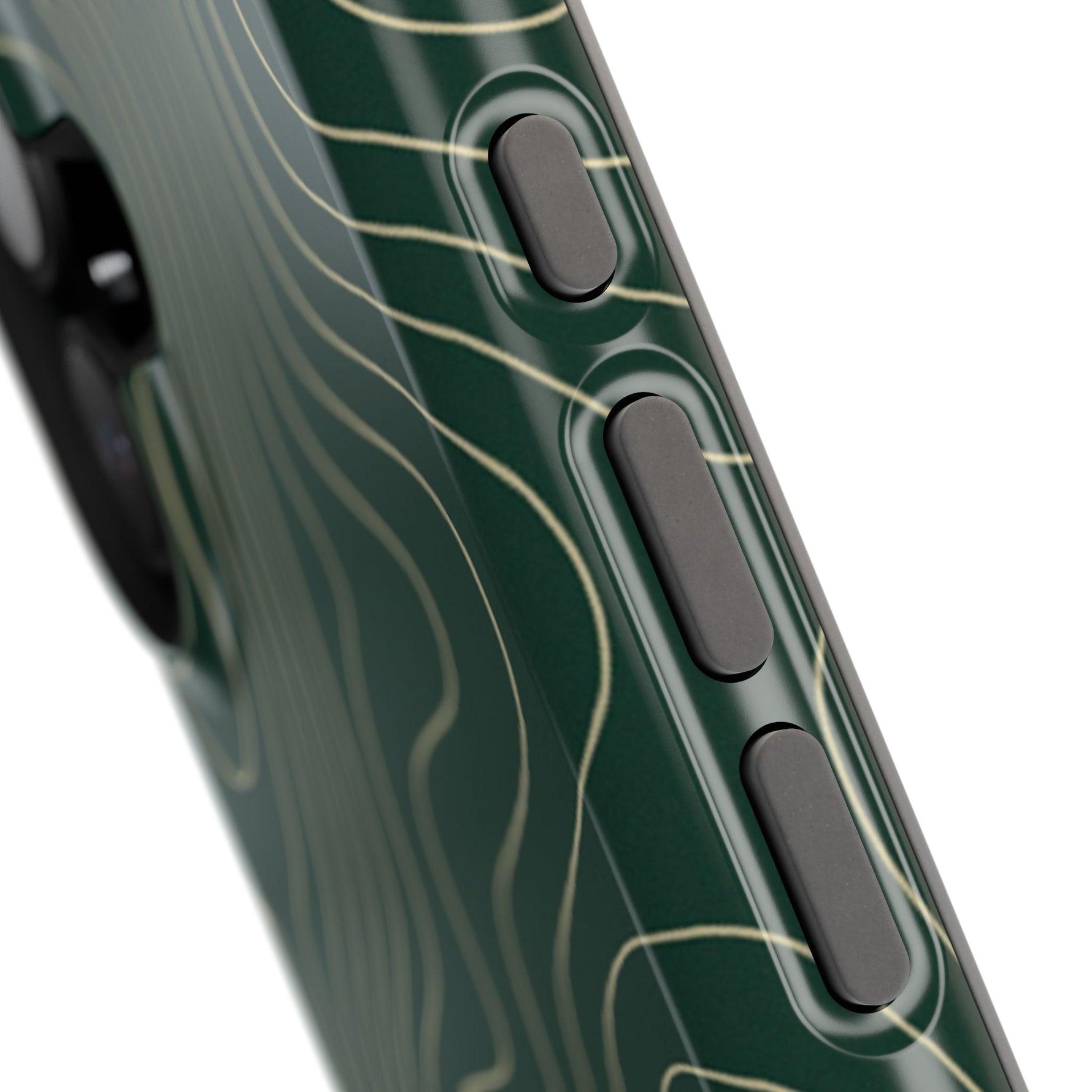 Topographic Green Magnetic Impact-Resistant iPhone Case | MagSafe compatible