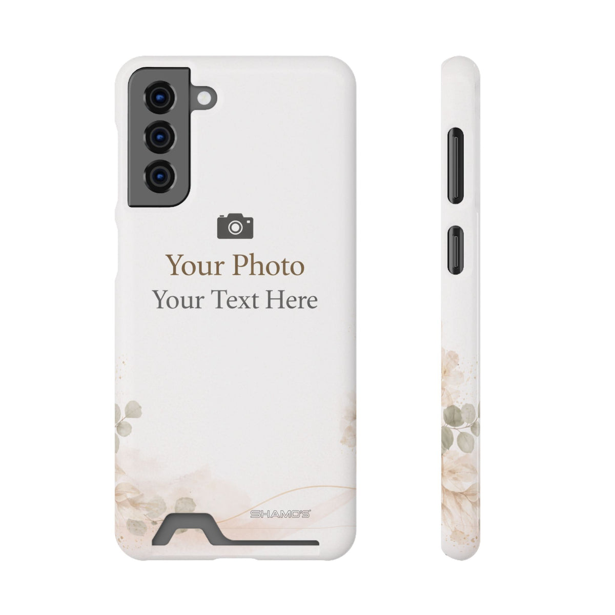 Funda para teléfono personalizable con tarjetero | Añade tu propia foto y texto