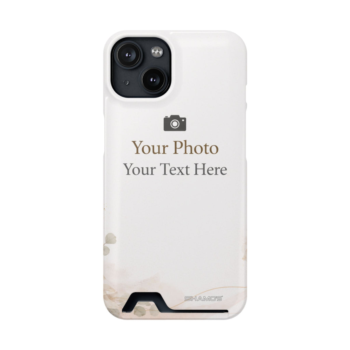Funda para teléfono personalizable con tarjetero | Añade tu propia foto y texto