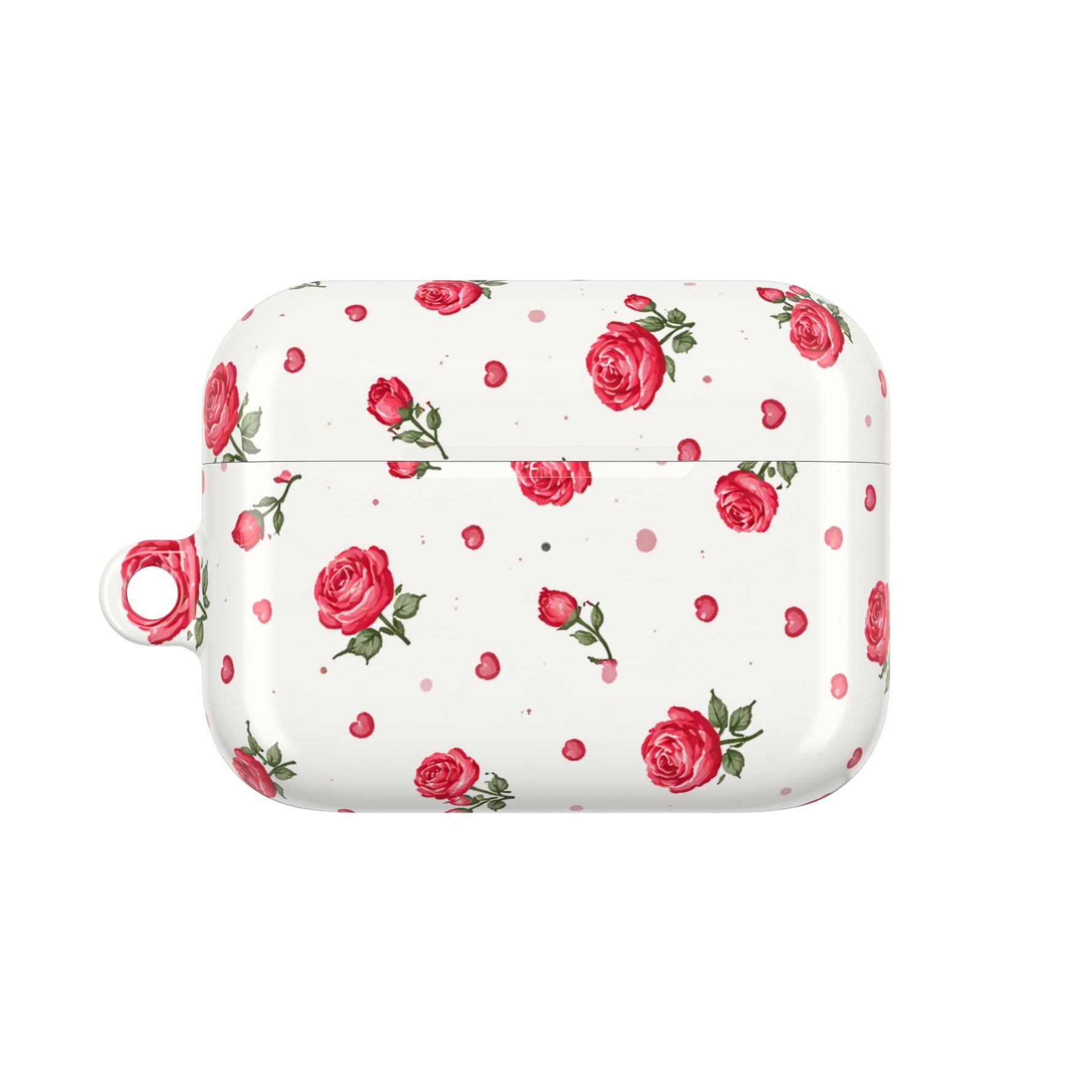 Floral Rose Pattern AirPod Case — Vintage Pink Rose Protective Cover - AirPods Pro Gen 2 / White / Glossy - Shamo's