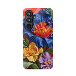 Electric Paradise MagSafe Phone Case – Cobalt Floral & Coral Waves | Glossy