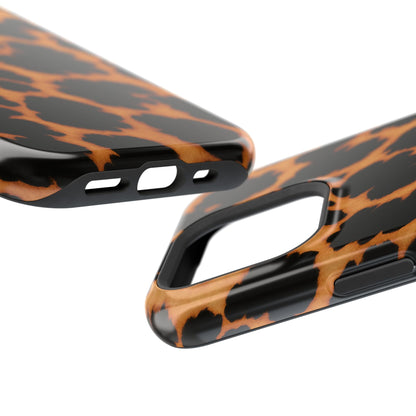 Leopard Print Impact-Resistant iPhone Case with MagSafe compatibility