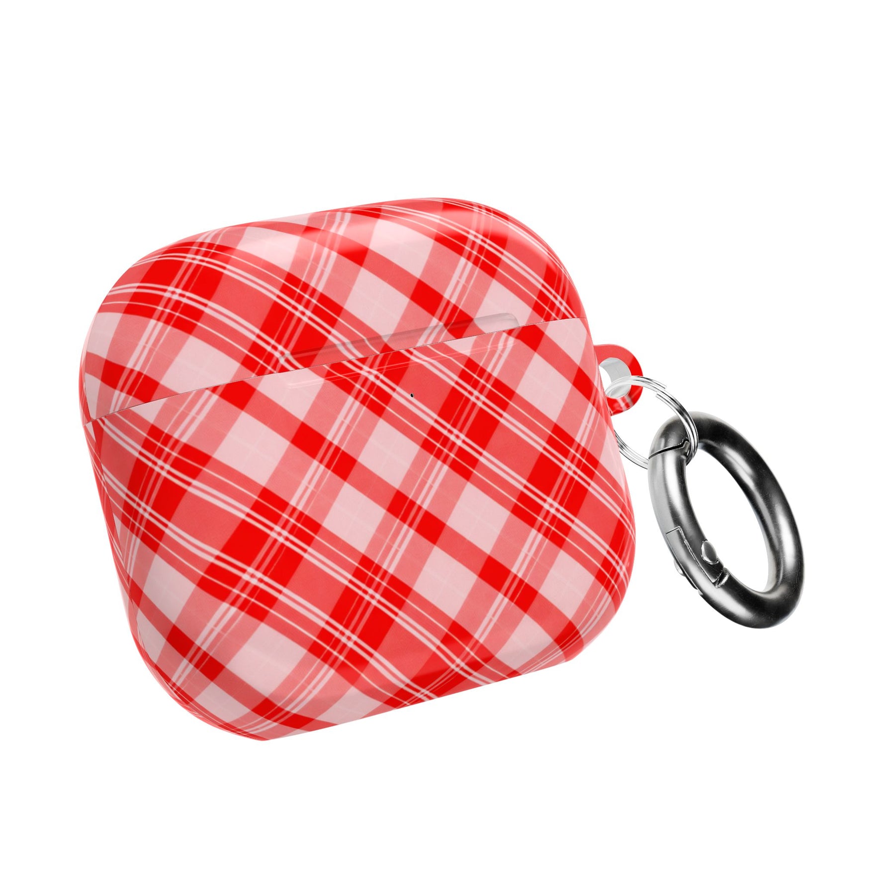 Red Plaid AirPod Case – Festive Check Pattern Protective Cover