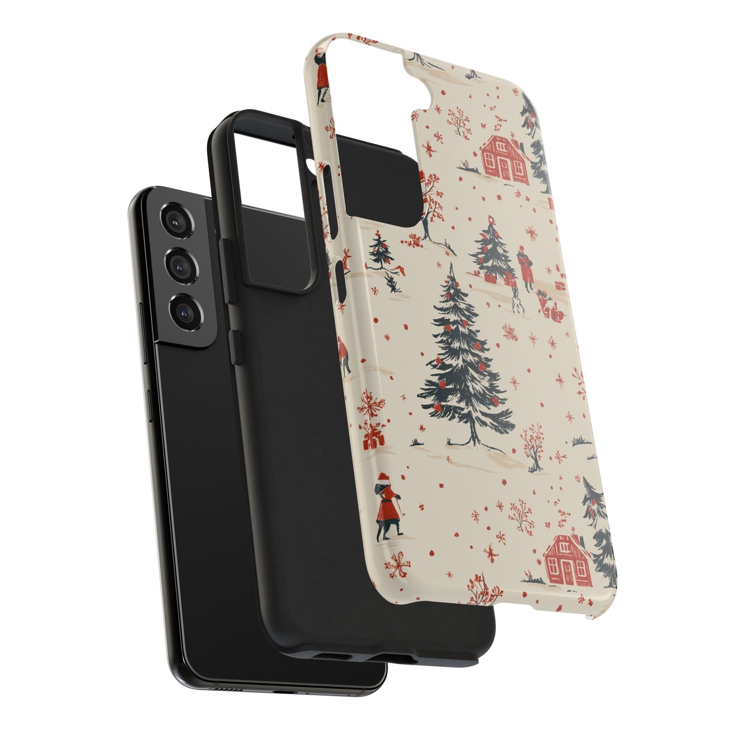 Winter Village Holiday Tough iPhone Case — Vintage Holidays & Snow Scene