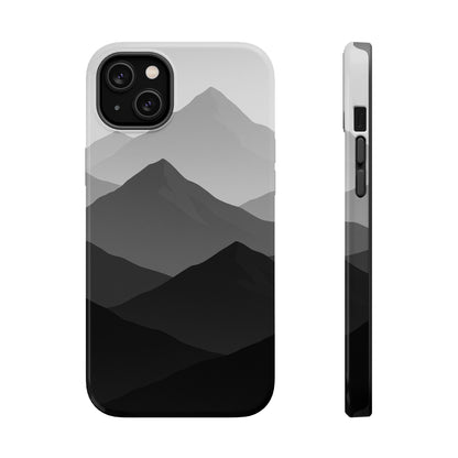 Monochrome Mountain Design iPhone Case | MagSafe  Shamo's iPhone 14 Plus / Glossy