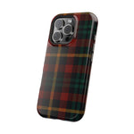 Plaid Impact-Resistant iPhone Case — Red Green Tartan Holiday Theme with MagSafe  Shamo's