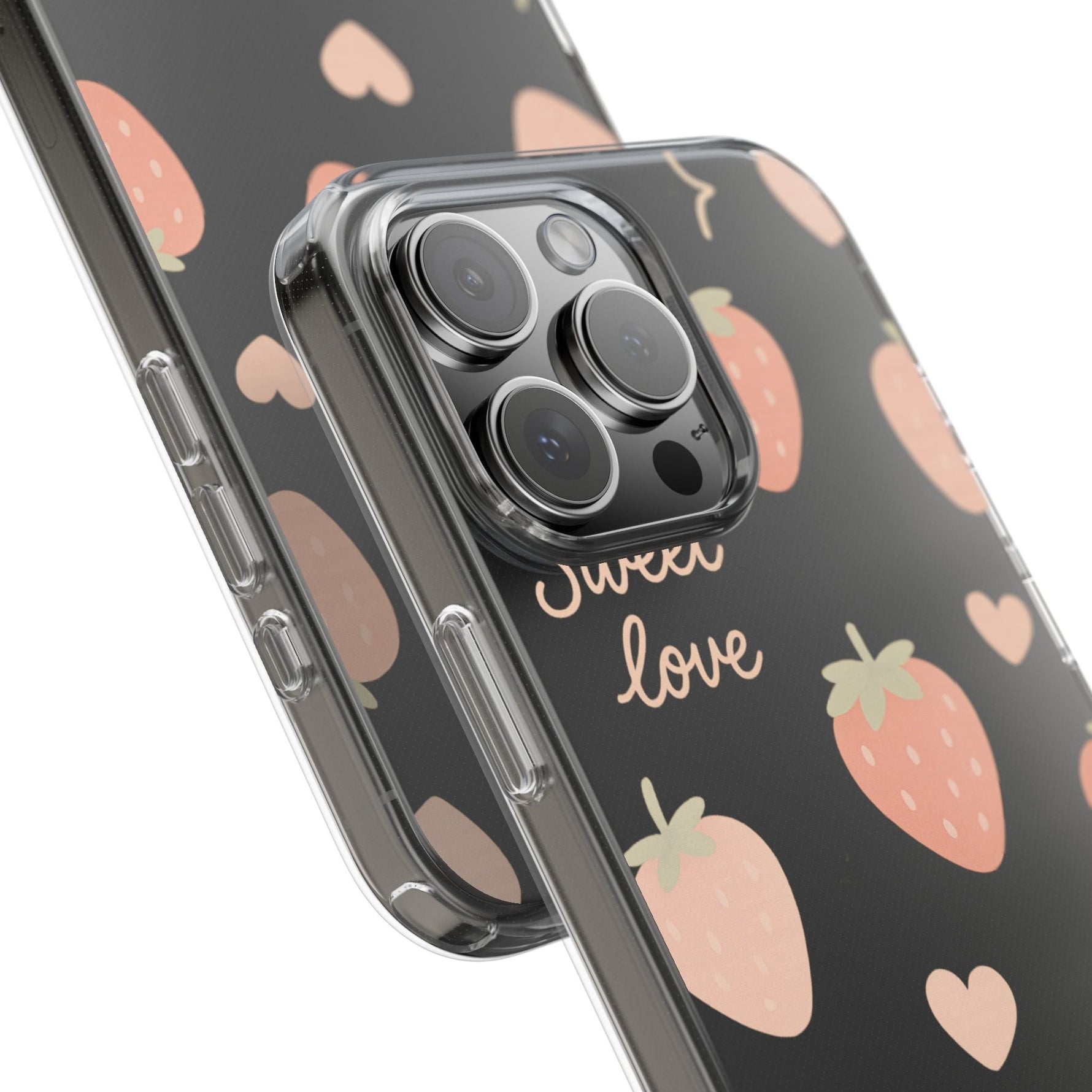 Sweet Love Strawberry Clear iPhone Case | MagSafe  Shamo's