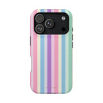 Pastel Stripe MagSafe Compatible Magnetic Impact-Resistant Phone Case - iPhone 17 Pro / Glossy - Shamo's