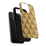 Gold Monogram 'A' iPhone Case with MagSafe - Shamo's