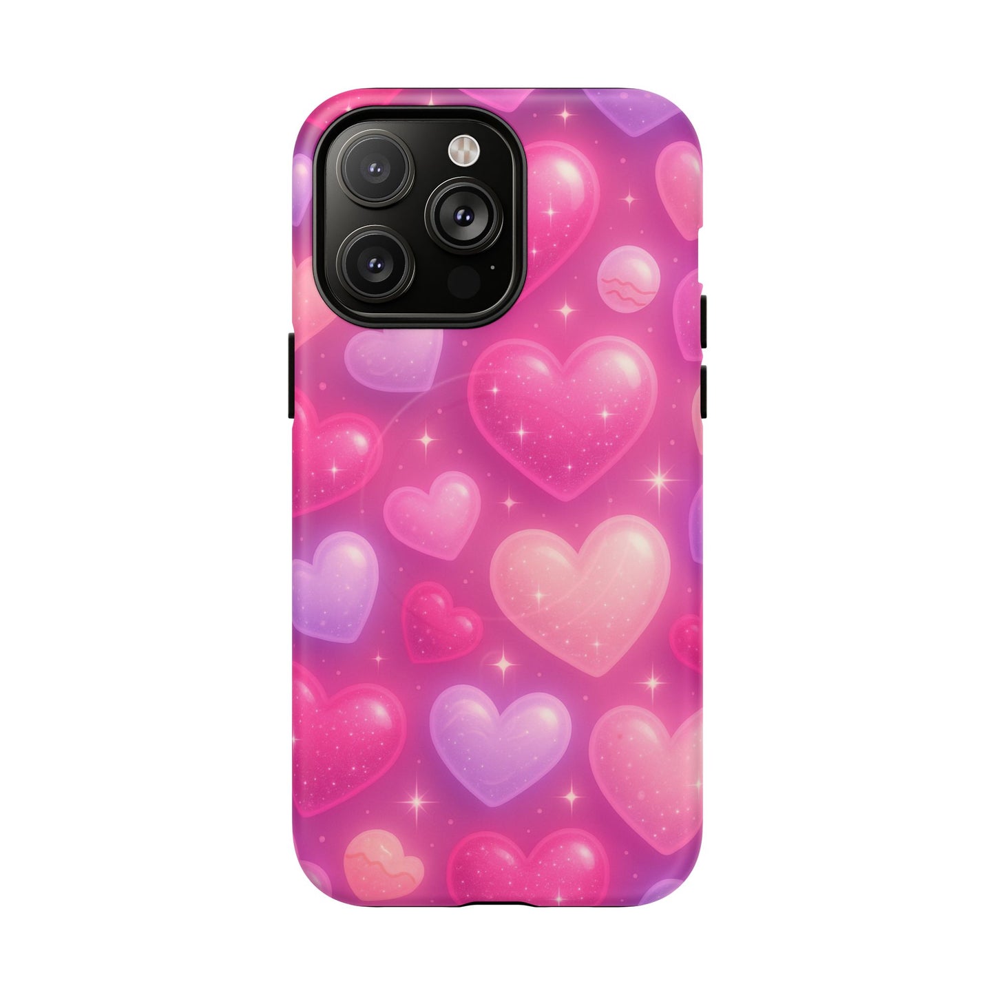 Glitter Hearts Cases for iPhones with MagSafe