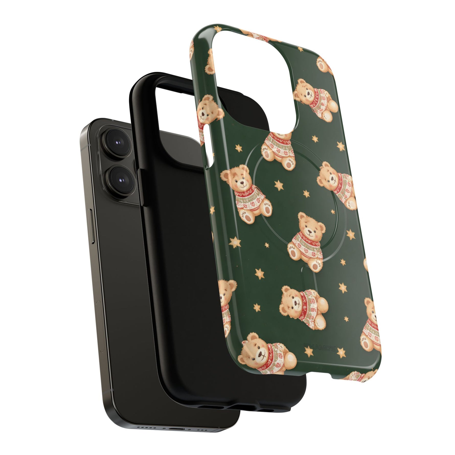 Funda para iPhone con diseño de osito de peluche y corazón (con MagSafe)