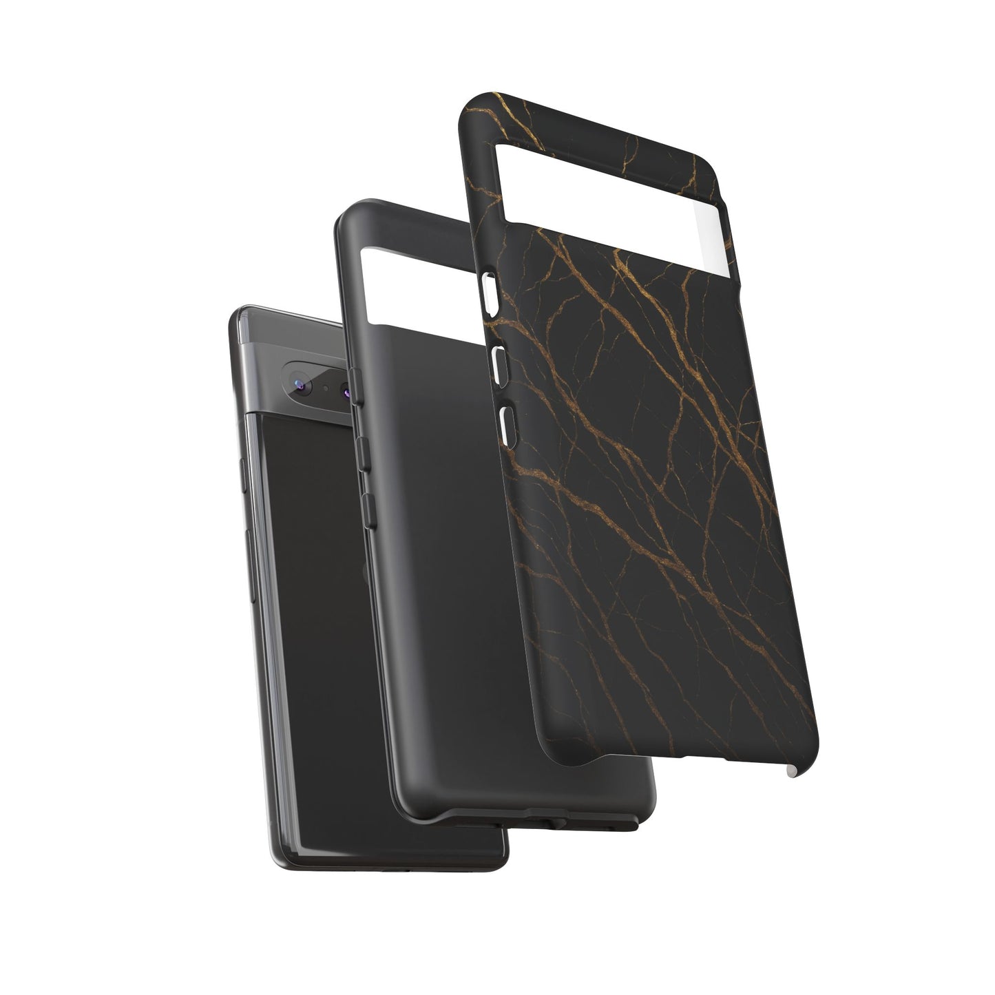 Black Marble Tough iPhone Case