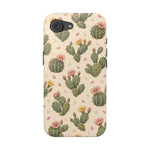 Cactus Bloom – Sage Green Floral Cactus MagSafe Phone Case, glossy iPhone 17e, rear view