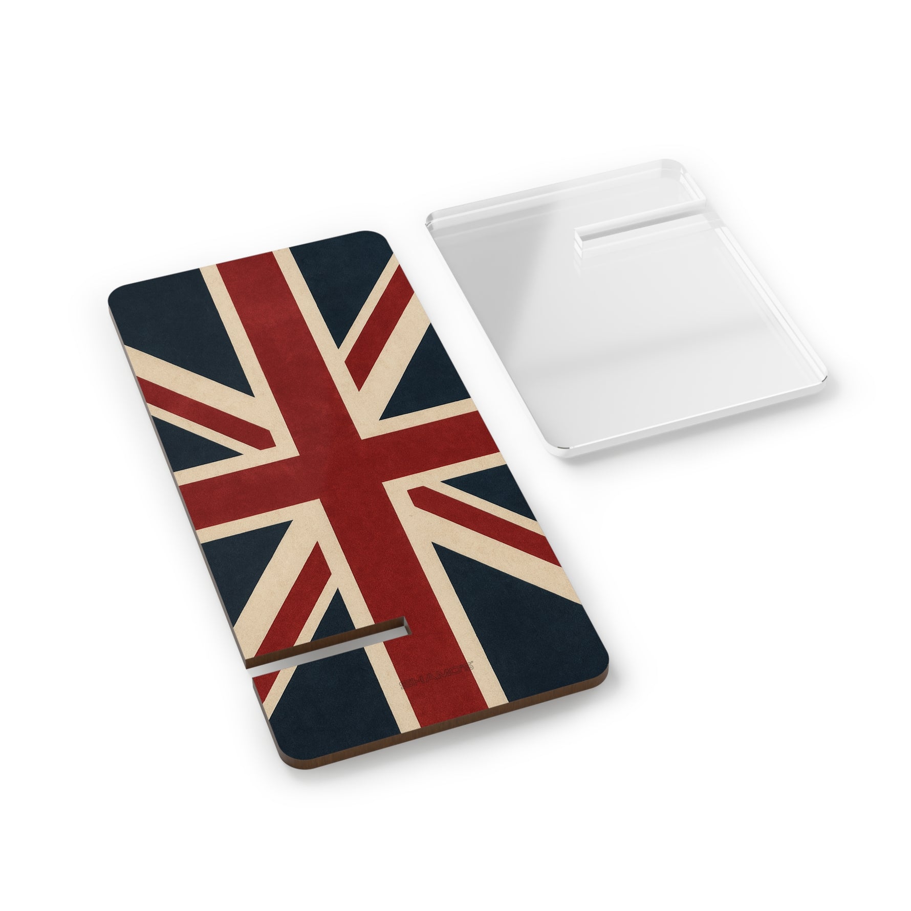 Union Jack UK Flag Phone Stand — Foldable Mobile Display Stand for Smartphones