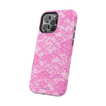Pink Lingerie Lace Print Impact-Resistant iPhone Case | MagSafe - iPhone 17 / Glossy - Shamo's