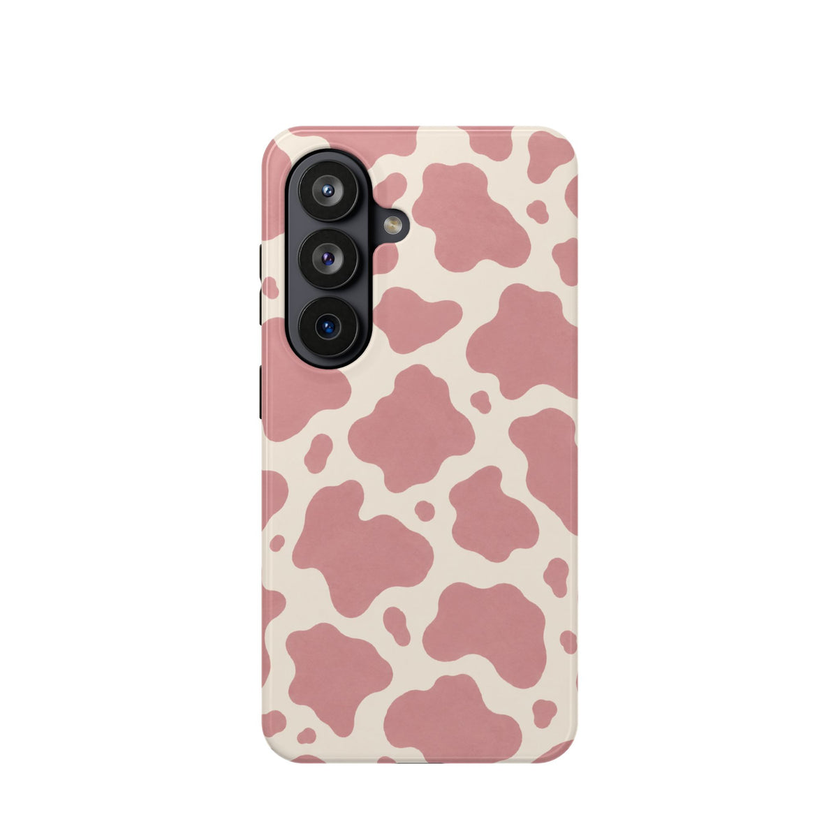 Rose Cowprint – Pink Cow Print MagSafe Phone Case, glossy Samsung Galaxy S26, rear view