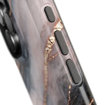 Marbled Black & Rose Gold Magnetic MagSafe Compatible Phone Case — Impact-Resistant