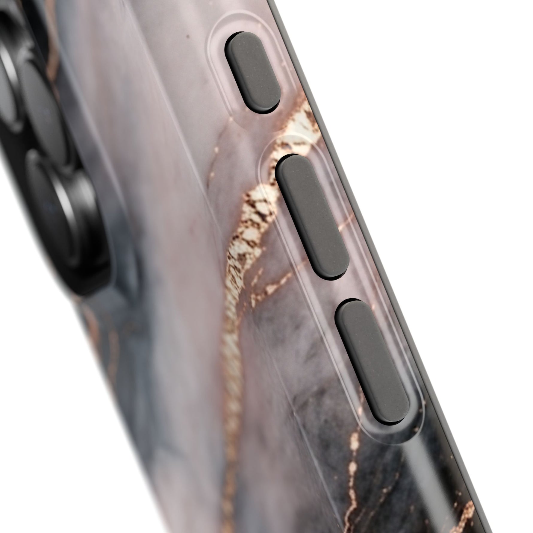 Marbled Black & Rose Gold Magnetic MagSafe Compatible Phone Case — Impact-Resistant