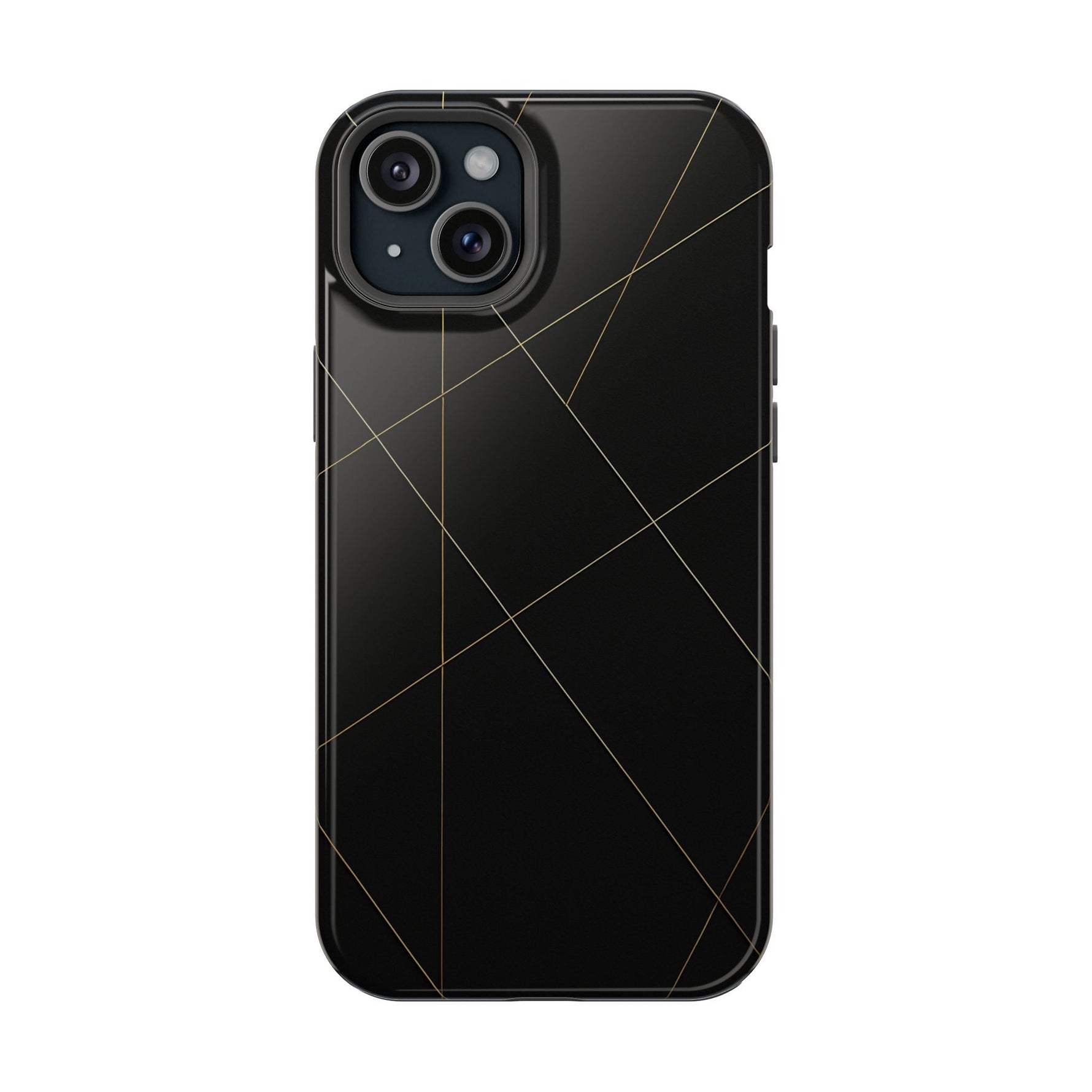 Black Geometric Design iPhone Case | MagSafe  Shamo's iPhone 15 Plus / Glossy