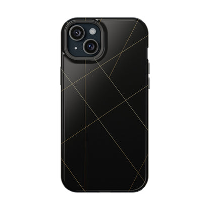 Black Geometric Design iPhone Case | MagSafe  Shamo's iPhone 15 Plus / Glossy