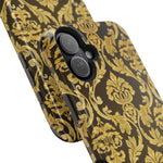 Gold Damask Magnetic Impact-Resistant iPhone Case with MagSafe Compatibility