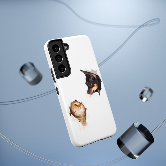 Impact-Resistant Cases with a cat and a dog