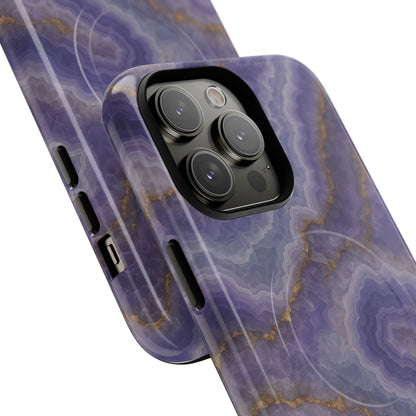Purple Agate Marble iPhone Case with MagSafe