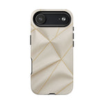 Beige Gold Geometric Luxury Series iPhone Case with MagSafe - Shamo's