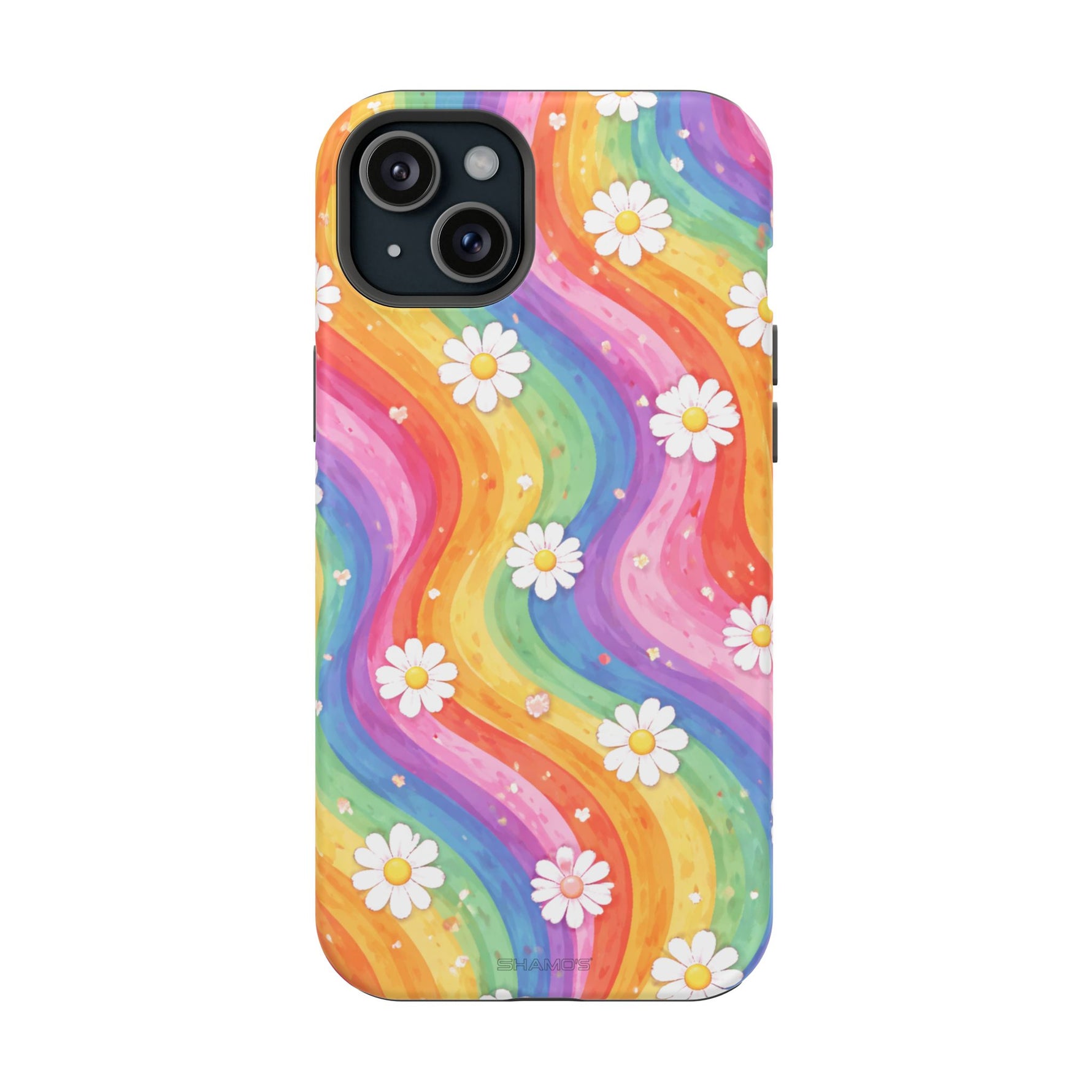 Rainbow Daisy Magnetic Impact-Resistant Phone Case with MagSafe Compatibility - iPhone 15 Plus / Matte - Shamo's