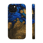 Blue Swirl & Burl Wood Impact iPhone Case | MagSafe compatible  Shamo's iPhone 14 / Matte